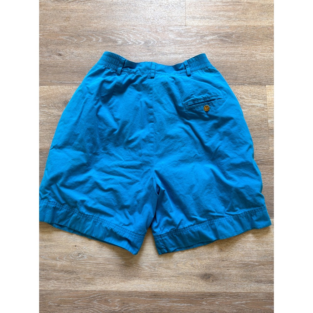 Lilly Pulitzer Vintage Turquoise Blue Cotton Pleated High Rise Shorts Size 6 - Picture 6 of 6